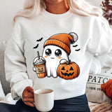 Women's Plus Cute Ghost Graphic Sweatshirts