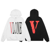 Vlone Hoodie autumn and winter red big V letter pullover