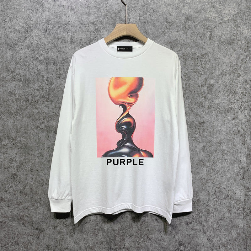 Purple Brand Long Sleeve T-Shirt Fashion Loose Long Sleeve Top