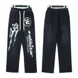 Mens trendy Hoodie & Pants Wash Water Make Old Hoodies Sweater Trousers
