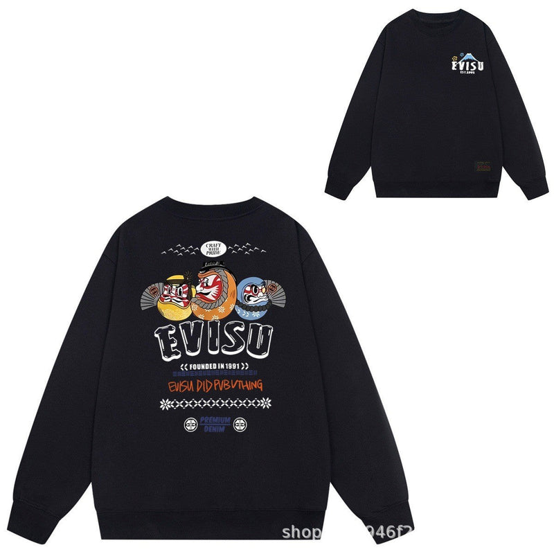 Evisu Sweatshirts Crew Neck Casual Loose