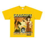 Film Star T Shirt Loose American Retro Street Cotton T-shirt for Men and Women