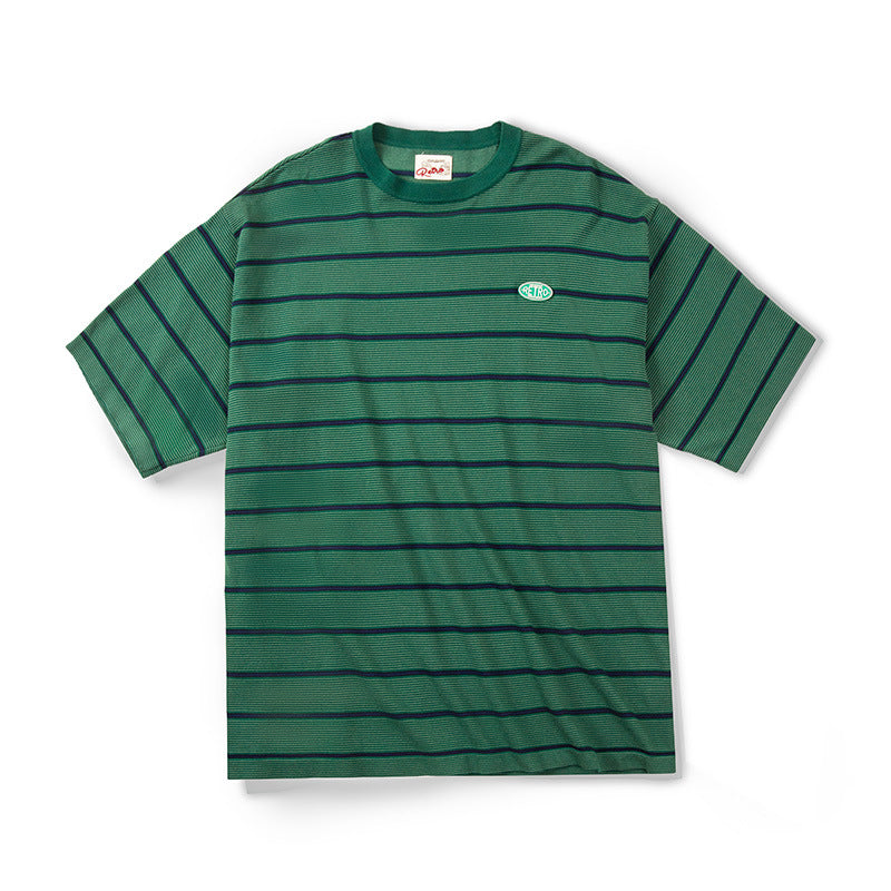 Mariner Shirt Mariner Workwear Pinstripe round Neck Short Sleeve T-shirt Cityboy Loose