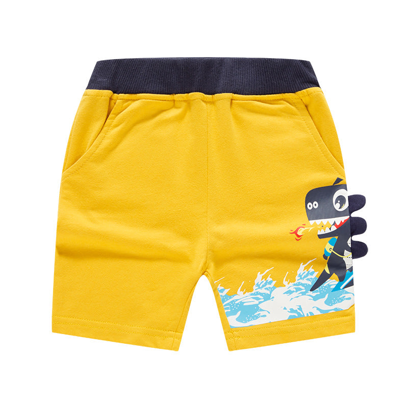 Boy Shorts Children's Summer Clothing Korean Style Three-Dimensional Dinosaur Boys' Shorts Casual Pants Pure Cotton