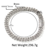 Chains Hip Hop Cuban Set Double Row Zircon Necklace Royalty Spectrum