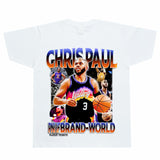 Basket Ball Star T Shirt Basketball Chris Pau Washed Distressed Printed Personalized T-Shirt Retro Short Sleeve