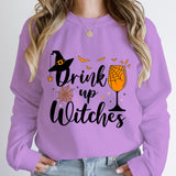 Witch Hat Drink Up Print Sweatshirt