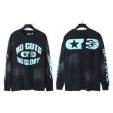 HS long-sleeve T-shirt old washing water loose casual T-shirt