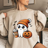 Women's Plus Cute Ghost Graphic Sweatshirts