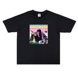 Film Star T Shirt Loose Street Cotton Small Neckline T-shirt for Men and Women