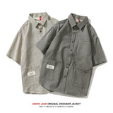 Men's Shirts Summer Short Sleeve Shirt Coat Men's Loose