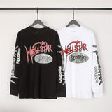 HS long-sleeve T-shirt graffiti portrait print loose version casual long sleeve