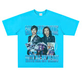 Film Star T Shirt Medium Loose Heavy Weight Retro Street Cotton T-shirt Men and Women