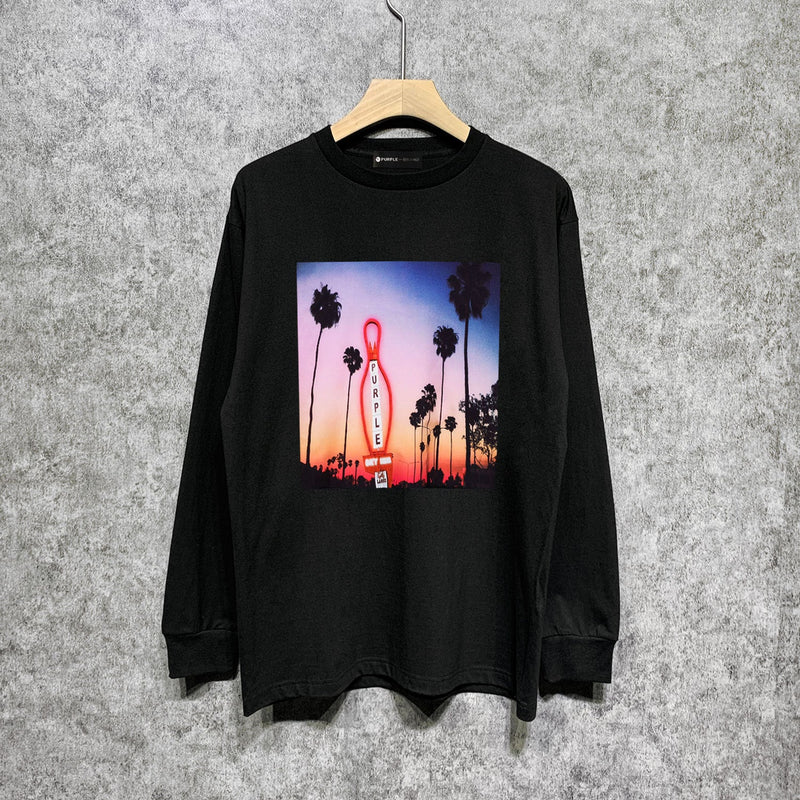 Purple Brand Long Sleeve T-Shirt Fashion Loose Long Sleeve Top