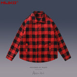 MIJKO Mens Jacket Checked Casual Shirt