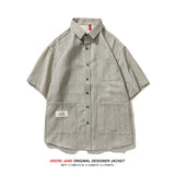 Men's Shirts Summer Short Sleeve Shirt Coat Men's Loose