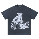 ERD T Shirts Spring/Summer Graffiti Crack Print Short Sleeve T-shirt