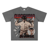 Film Star T Shirt Loose American Retro Street Cotton Crew Neck Personality T-shirt Men and Women