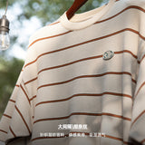 Mariner Shirt Mariner Workwear Pinstripe round Neck Short Sleeve T-shirt Cityboy Loose