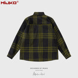 MIJKO Mens Jacket Loose Checked Jacket