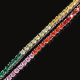 Chains 4mm Color Zircon Tennis Chain Hip Hop Royalty Spectrum