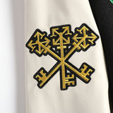 Ow Jacket Yellow Embroidery Cotton-Padded Jacket for Men and Women