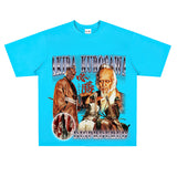 Film Star T Shirt Short Sleeve American Retro Loose Heavy round Neck Street T-shirt Men and Women