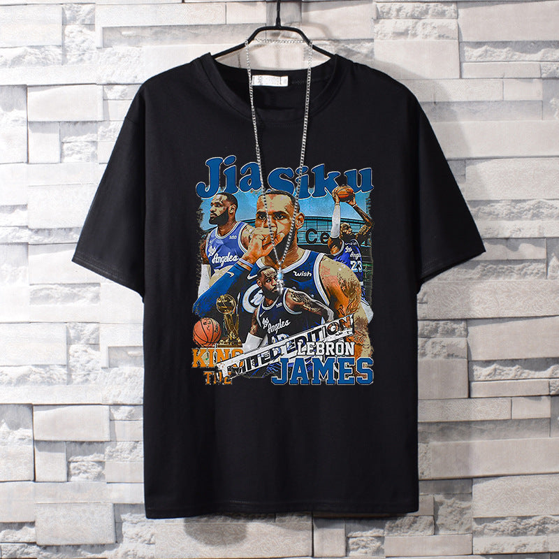 Basketball Sports T Shirt Loose Short-Sleeved T-Shirt Boys James Basketball Sports Half Sleeve