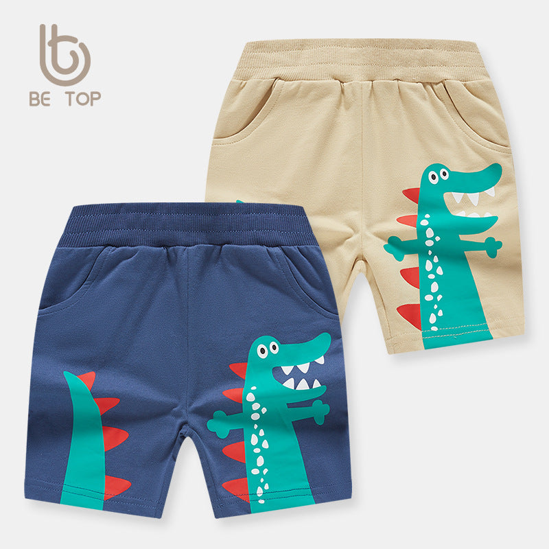 Boy Shorts Boys' Shorts Baby Cotton Dinosaur Casual Shorts Summer Knitted Casual Pants