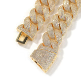 Chains Copper Zircon 24mm Cuban Necklace Spectrum