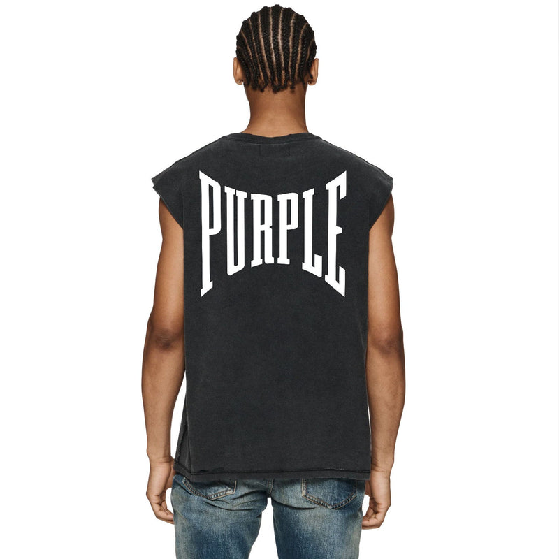Purple Brand Distressed Tank T Shirts Distressed Sleeveless T-shirt Vest