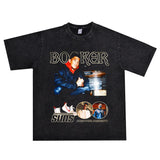 Basket Ball Star T Shirt Basketball Washed Distressed Devin Booker Short Sleeve Loose-Fitting Pure Cotton T-Shirt