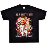 Basket Ball Star T Shirt Damian Lillard Short Sleeve Washed Distressed T-shirt Loose