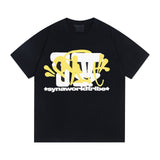 Synaworld T Shirts central cee letter print casual loose T-shirt