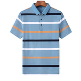 Mariner Shirt Summer Casual Loose-Fitting T-shirt Striped Fashion Lapel Polo Shirt