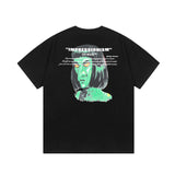 Off White T Shirts OW Witch Character Pattern Crew Neck Pullover Short Sleeves