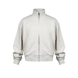 MIJKO Mens Jacket Cardigan Grey Cotton Jacket