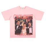 Film Star T Shirt Cotton Short Sleeve Loose round Neck Retro Nostalgic Heavy Printed T-shirt