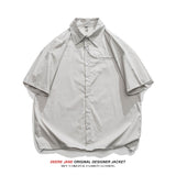 Men Shirts Summer Pure Cotton Solid Color White Shirt Men Baggy Coat