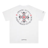 CHH Chrome Heart T Shirts Red Cross Sanskrit Letter Short Sleeve T-Shirt