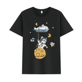 Basketball Sports T Shirt Short Sleeve T-Shirt Male Astronaut Loose Student