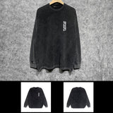Purple Brand Distressed Long Sleeve Shirt Fashion Distressed Loose Long-sleeved Top
