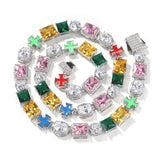 Chains Hip Hop Colored Zircon Necklace ins Wind Dopamine Royalty St. Valentine's