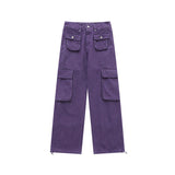 Men Jeans Straight Wide Leg Cargo Pants Jeans