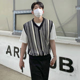 Mariner Shirt Summer Knitted Men's Loose Vest Striped Design Trend