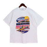 Rhude T Shirt Vintage Yacht Color Alphabet Print Short Sleeve T-Shirt