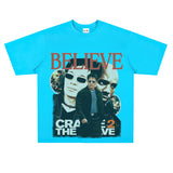 Film Star T Shirt Hong Kong Film Cradle to the Grave Loose Retro Street Cotton T-shirt Men and Women