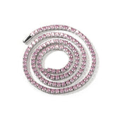 Chains Hip Hop Necklace 4mm Spring Buckle with Diamonds