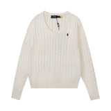 Ralph Lauren Knitted sweaters Vintage V-neck twisted embroidered wool bottomed knitted sweater
