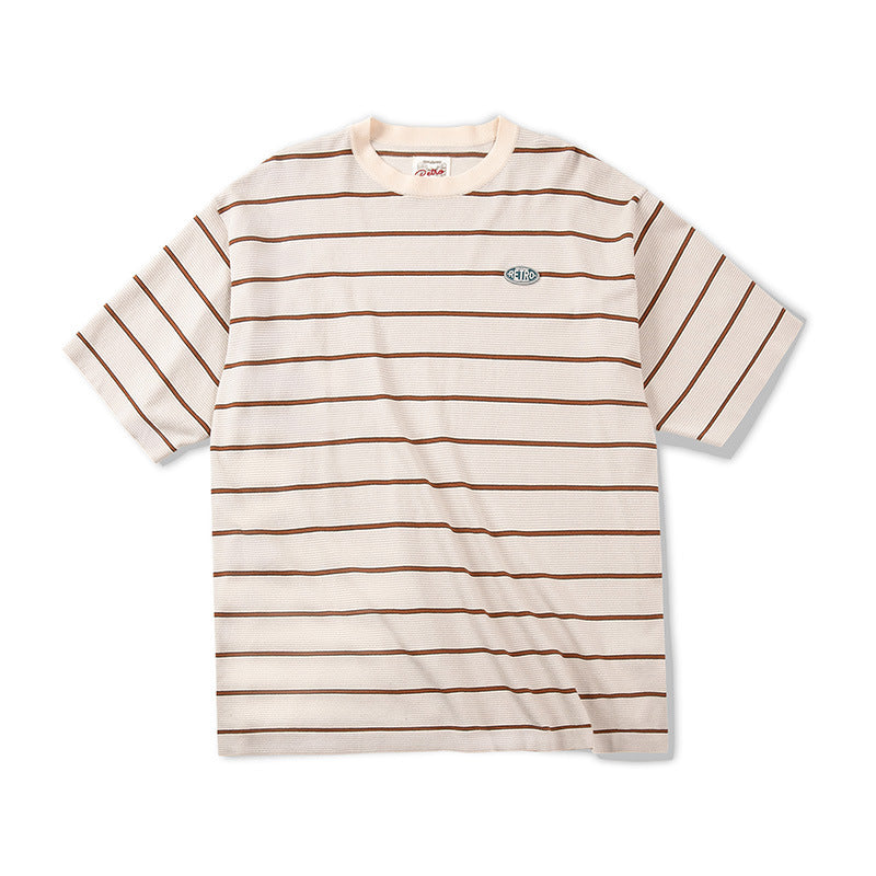 Mariner Shirt Mariner Workwear Pinstripe round Neck Short Sleeve T-shirt Cityboy Loose